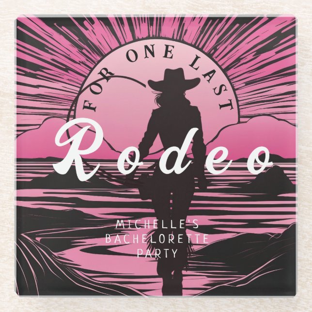 Posavasos De Vidrio Una última bachillerato de rodeo (Anverso)