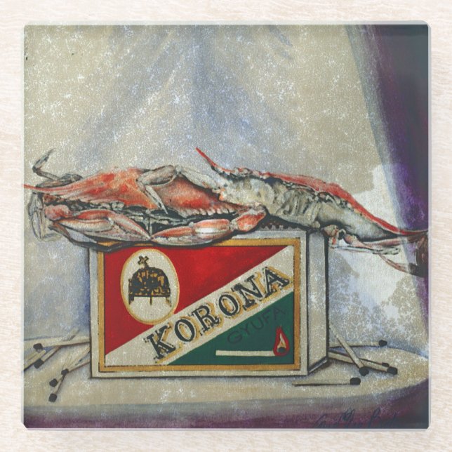 Posavasos De Vidrio Una vieja llama (Anverso)