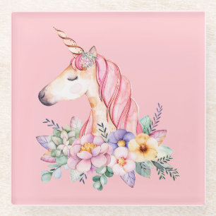 Posavasos De Vidrio Unicornio