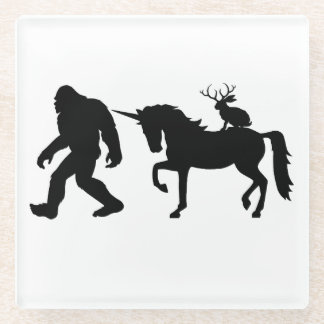 Posavasos De Vidrio Unicornio, Pie Grande, Jackalope