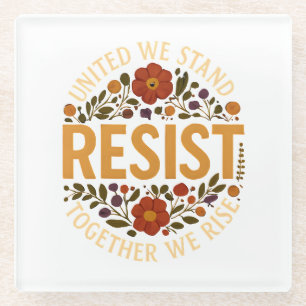 Posavasos De Vidrio Unidos Nosotros Nos Mantendremos, Juntos Nos Levan