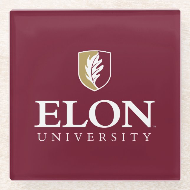 Posavasos De Vidrio Universidad Elon (Anverso)