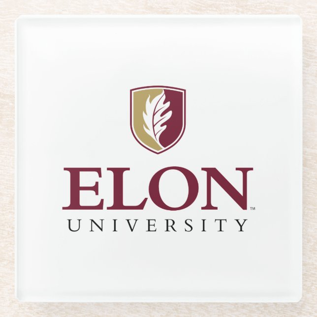 Posavasos De Vidrio Universidad Elon (Anverso)