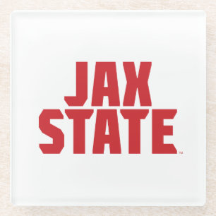 Posavasos De Vidrio Universidad Estatal de Jacksonville JAX STATE Rojo