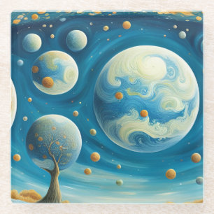 Posavasos De Vidrio Universos paralelos