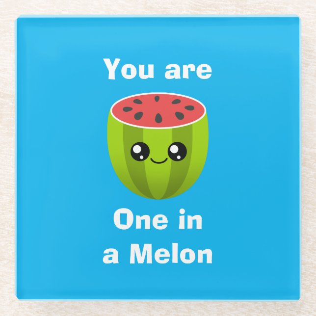 Posavasos De Vidrio Uno en un melón (Anverso)