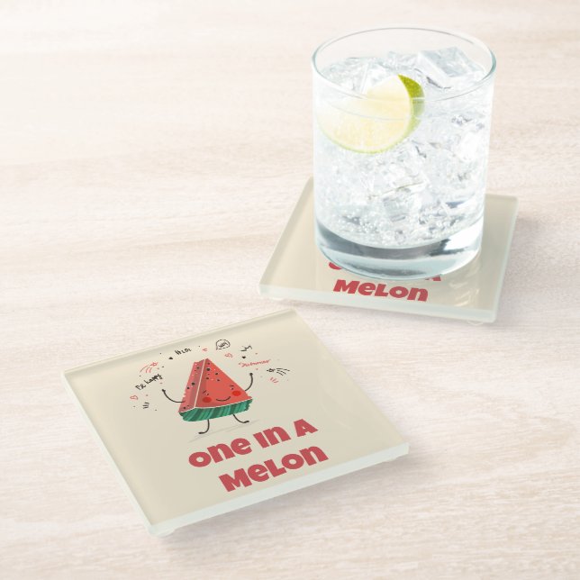 Posavasos De Vidrio Uno en un melón - Diseño de la montaña rusa de la  (Angular)