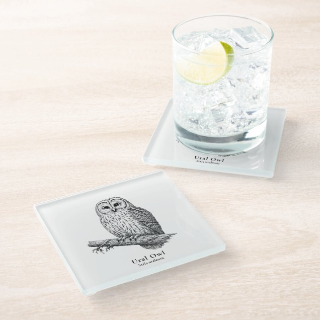 Posavasos De Vidrio Ural Owl (Angular)