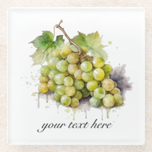 Posavasos De Vidrio Uvas acuáticas de viñedo, personalizado