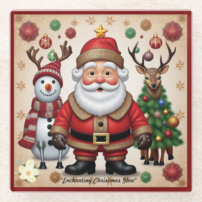 Posavasos De Vidrio "Vacaciones doradas" (Anverso)