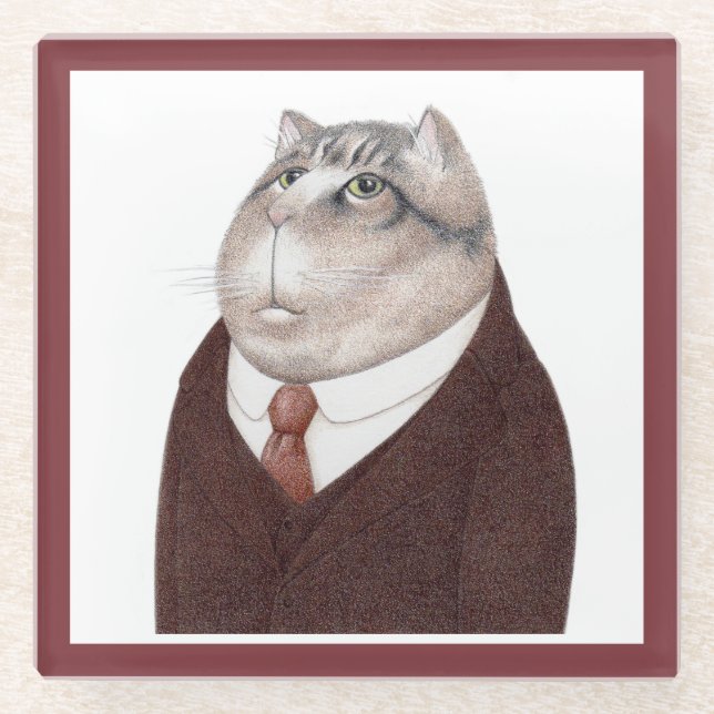Posavasos de vidrio VALET CAT  (Anverso)