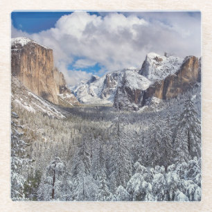 Posavasos De Vidrio Valle de Yosemite en nieve