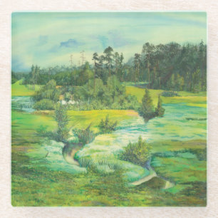 Posavasos De Vidrio valle verde