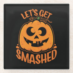 Posavasos De Vidrio Vamos a destrozar el tipsy halloween Jack-O’-Lante