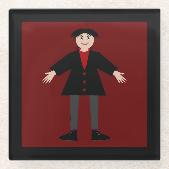 Posavasos De Vidrio Vampiro de Cute Halloween (Anverso)