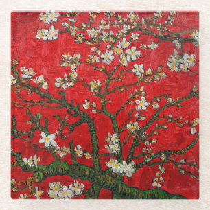 Posavasos De Vidrio Van Gogh Almond Blossoms Red