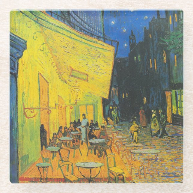 Posavasos De Vidrio Van Gogh Cafe Terrace French Street Scene (Anverso)
