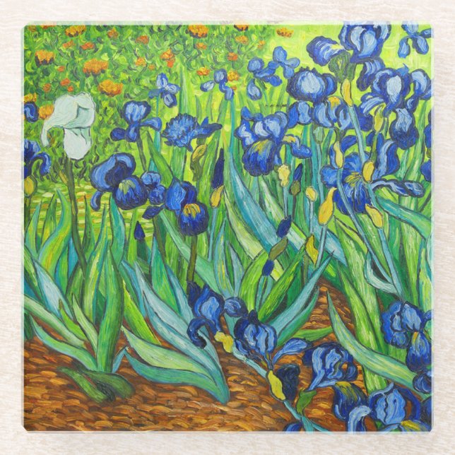 Posavasos De Vidrio Van Gogh Irises (Anverso)