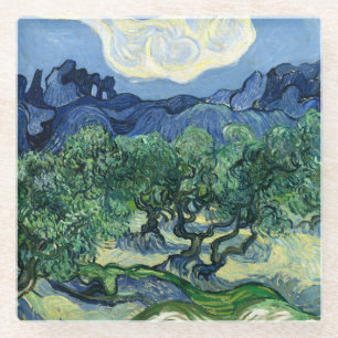 Posavasos De Vidrio Van Gogh Los Olivos Paisaje Pintura