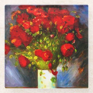 Posavasos De Vidrio Van Gogh Red Poppies