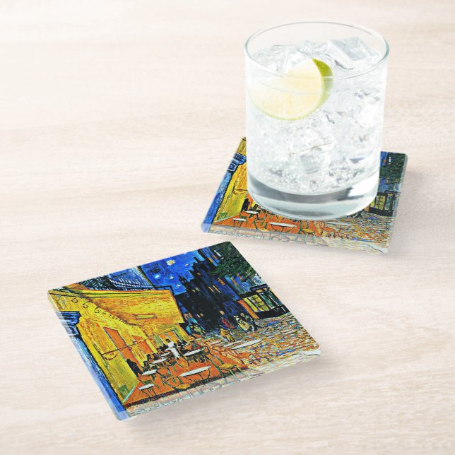 Posavasos De Vidrio Van Gogh - Terraza del Café (Angular)