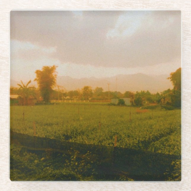 Posavasos De Vidrio Vang Vieng - Laos  (Anverso)