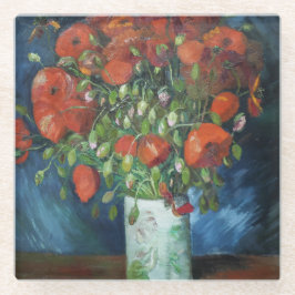 Posavasos De Vidrio Vase con los pimientos rojos Vincent van Gogh Squa