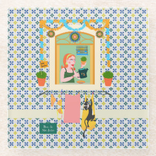 Posavasos De Vidrio Vecino de San Juan Portugués Festa