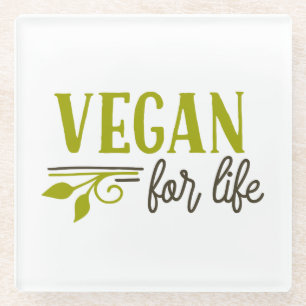 Posavasos De Vidrio Vegan por la vida