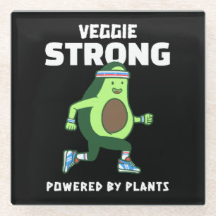 Posavasos De Vidrio Veggie Strong, alimentado por plantas