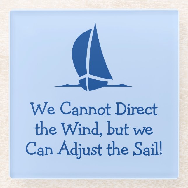 Posavasos De Vidrio Vela o yate temática (Anverso)