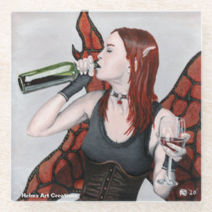 Posavasos De Vidrio Vendimia de vidrio de fantasía de vino de secado m