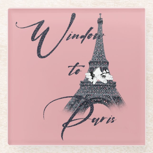 Posavasos De Vidrio Ventana a Paris T-Shirt Keychain Hockey Puck USB C (Anverso)