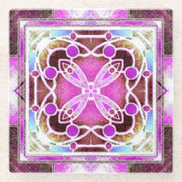 Posavasos De Vidrio Ventana de la Catedral de Vidrio Manchado en Marró