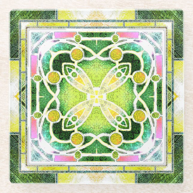 Posavasos De Vidrio Ventanilla de la Catedral de Cristal Altisonante y (Anverso)