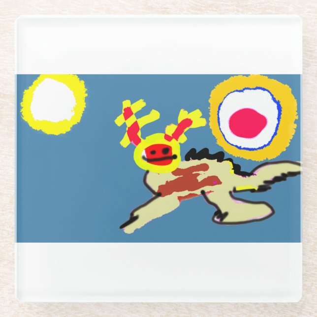 Posavasos De Vidrio Verano de ajolote  (Anverso)