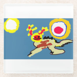 Posavasos De Vidrio Verano de ajolote 