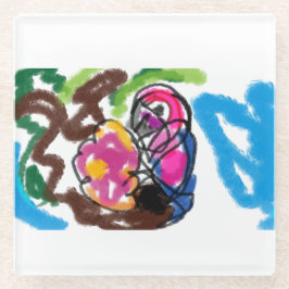 Posavasos De Vidrio Verano de loros