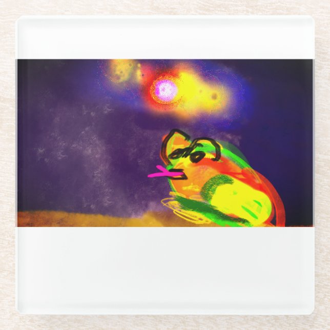 Posavasos De Vidrio Verano de rana (Anverso)