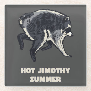 Posavasos De Vidrio Verano Divertido de Jimothy Mapache Meme Animal Di
