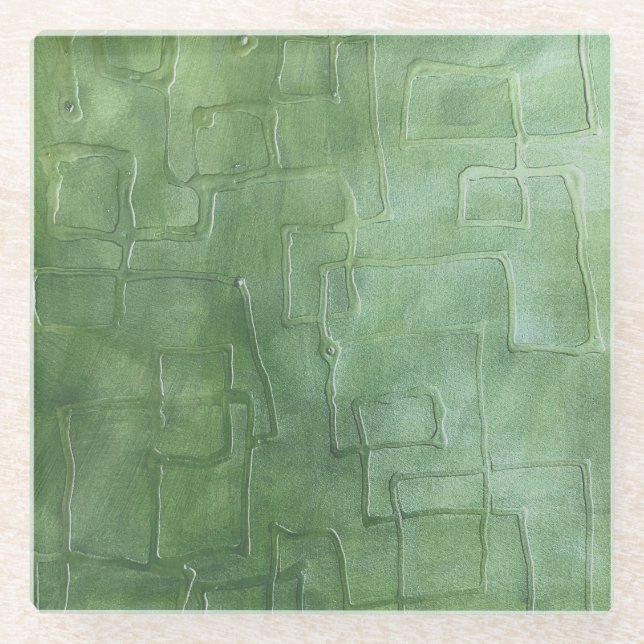 Posavasos De Vidrio Verde con envidia (Anverso)