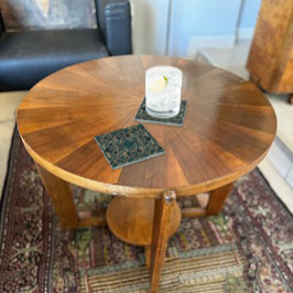 Posavasos De Vidrio Verde geométrico y oro