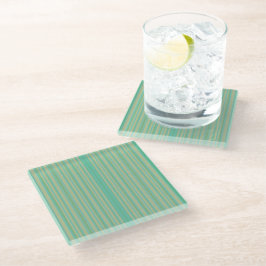 Posavasos De Vidrio Verde Jade Rayado Moderno