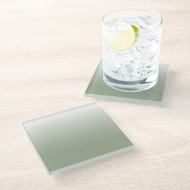 Posavasos De Vidrio Verde Salvia Ombre (Angular)