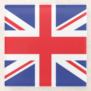 Posavasos De Vidrio Versión ilustrada de la bandera británica