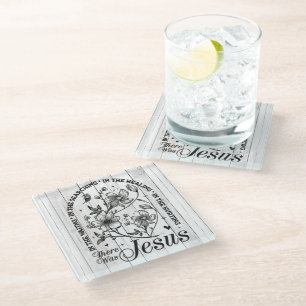 Posavasos De Vidrio Verso de la Biblia Cristiana inspiradora