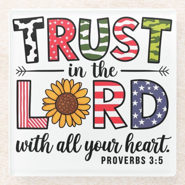 Posavasos De Vidrio Verso de la Biblia Cristiana inspiradora (Anverso)