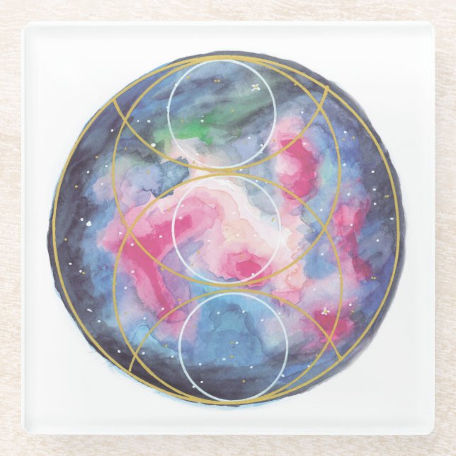 Posavasos De Vidrio Vesica Pisces coaster (Anverso)