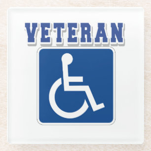 Posavasos De Vidrio Veterano discapacitado