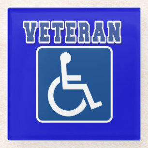 Posavasos De Vidrio Veterano discapacitado